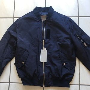 zara blue bomber jacket